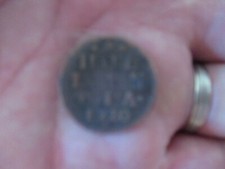 MONNAIE PAYS BAS 1  DUIT 1720 PIECE TRÈS LÉGÈREMENT BOMBÉE 