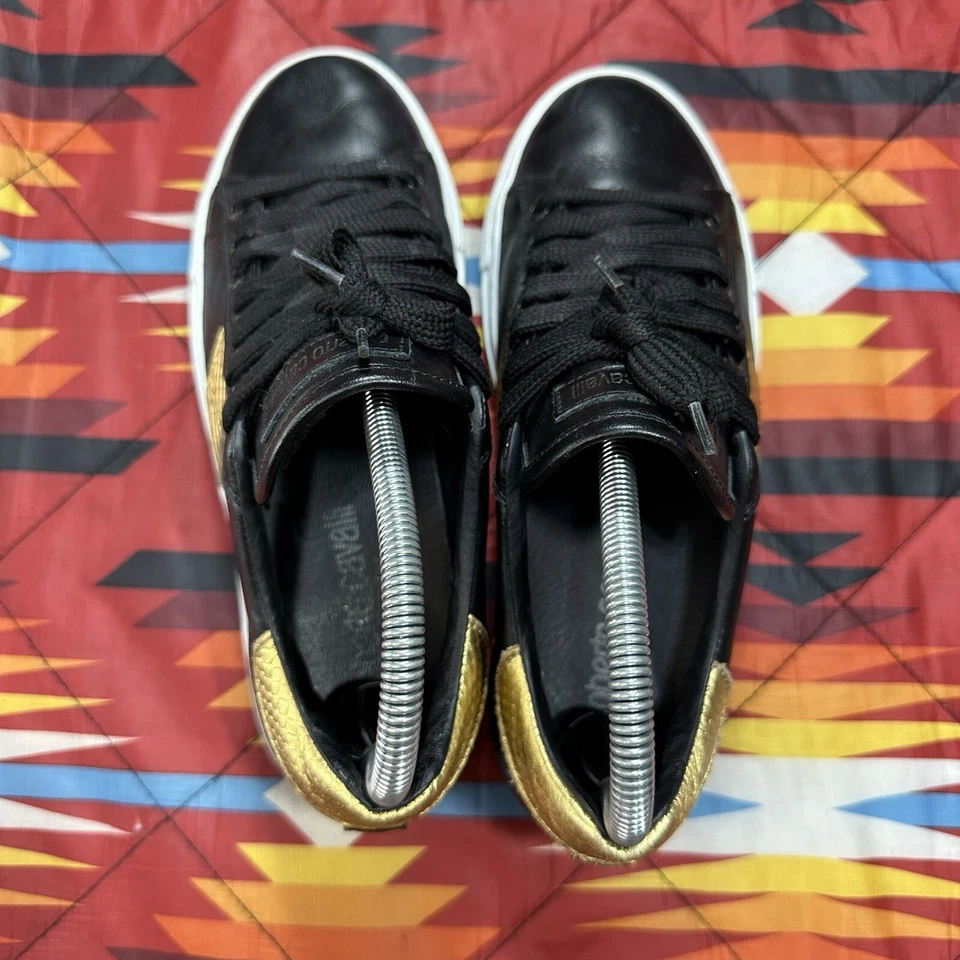 Roberto Cavalli Black Gold Sneakers Shoes Womens Size 5.5 US 36 EU Made In Italy - Image 4 of 4