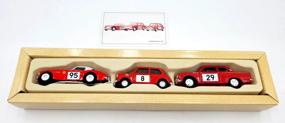 Corgi Toys Alpine Rally 1:43 Mini Cooper Austin Healey Ford Cortina 3-Car Set - Image 3 of 4