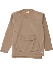 ADIDAS Womens Longline Oversized Sweatshirt Jumper UK 14 Medium Beige LB05