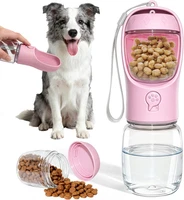 Hunde FüR Unterwegs 550Ml/350Ml, Hundewasserflasche Mit 100G FutterbehäLter Ausl