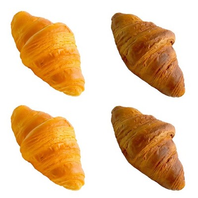4 Pcs Artificial Croissant Rolls Simulation PU Fake Bread Realistic Food Brea...