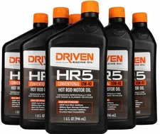 Driven HR5 10W-40 Conventional Hot Rod Oil 1 Quart Pack of 6