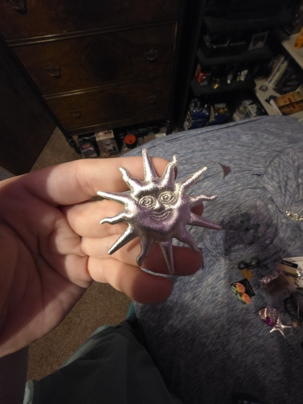 Silver Puffy Sun Pin Handmade lexie's ladies