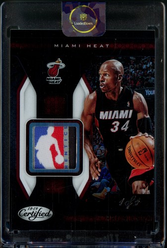 2018-19 Certified Ray Allen Materials Black 1/1 Logoman Laundry Tag Game Worn