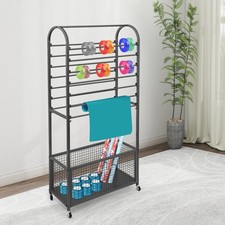 2Sided Ribbon Holder W/Wheels, 80cm Wrapping Paper Organizer, Black Storage Rack