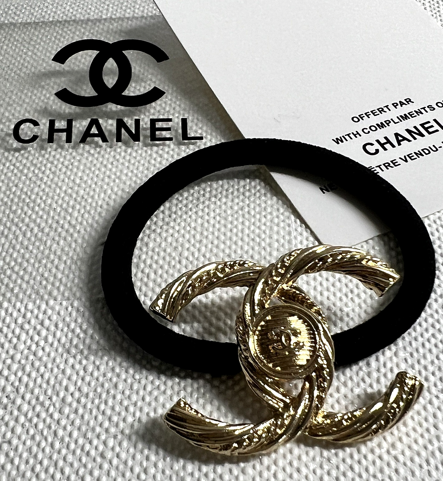 Chanel Beaute Elastic Band Hairband VIP Gift Hair Ties Accessories Card Bag