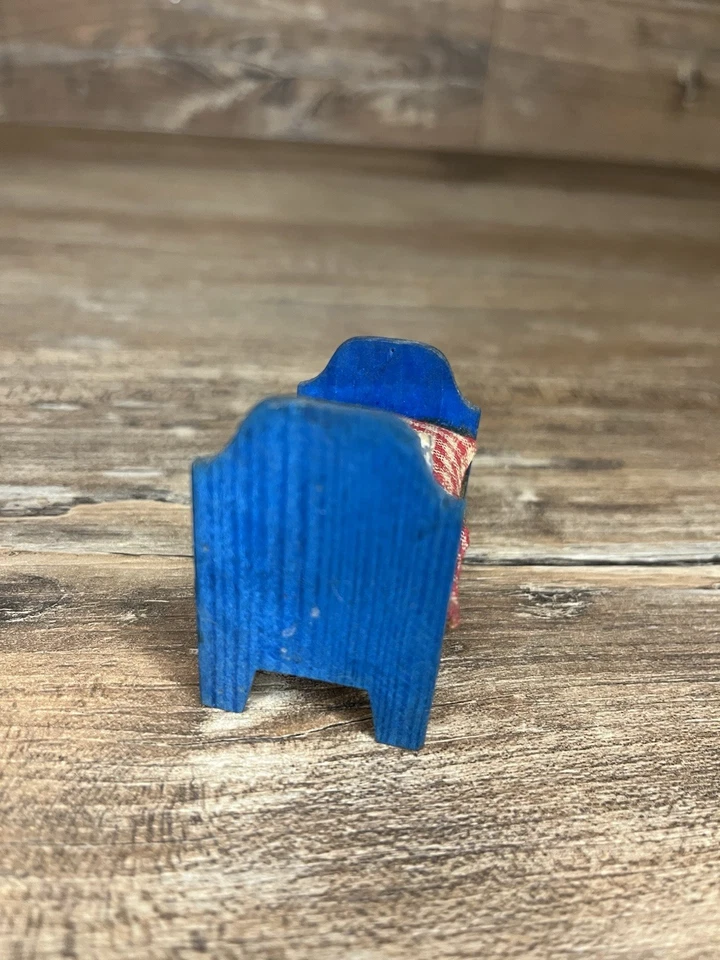 Ancien lit Miniature En Bois Style allemand Stilles Gluck ? Têtes poupées Tissus - Photo 3/4