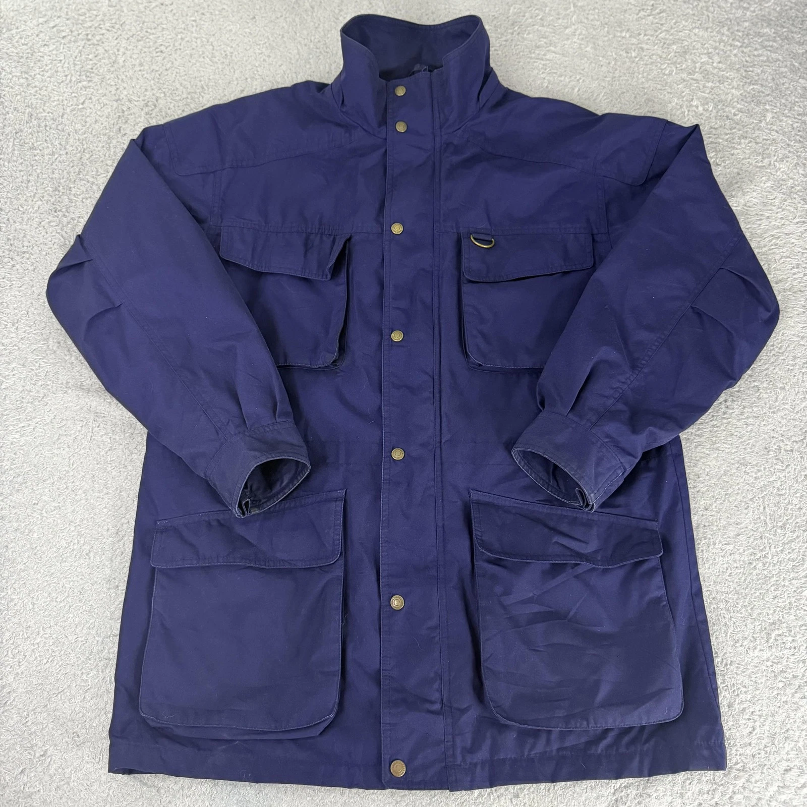 Eddie Bauer Jacket Mens Medium Blue Wool Lined Mountain Parka Outdoor Hiking