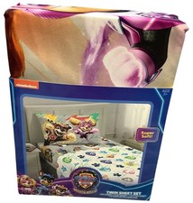 Paw Patrol Mighty Movie Twin Sheet Set 1 Flat Sheet 1 Fitted Sheet 1 Pillowcase
