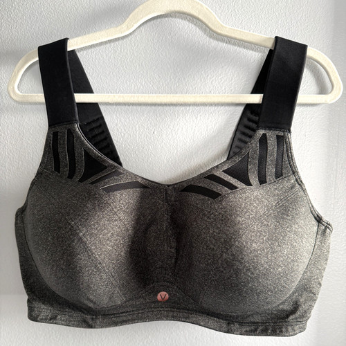 LIVI Lane Bryant Max Size 44DDD Grey High-Impact Wicking Underwire Sports Bra
