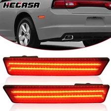 HECASA For Dodge Charger 2011-2014 LED Rear Bumper Side Marker Lights Red/Smoke