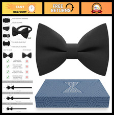 Pre-Tied Clip-On Bow Ties for Men Kids Solid Color Formal Wear Accessories