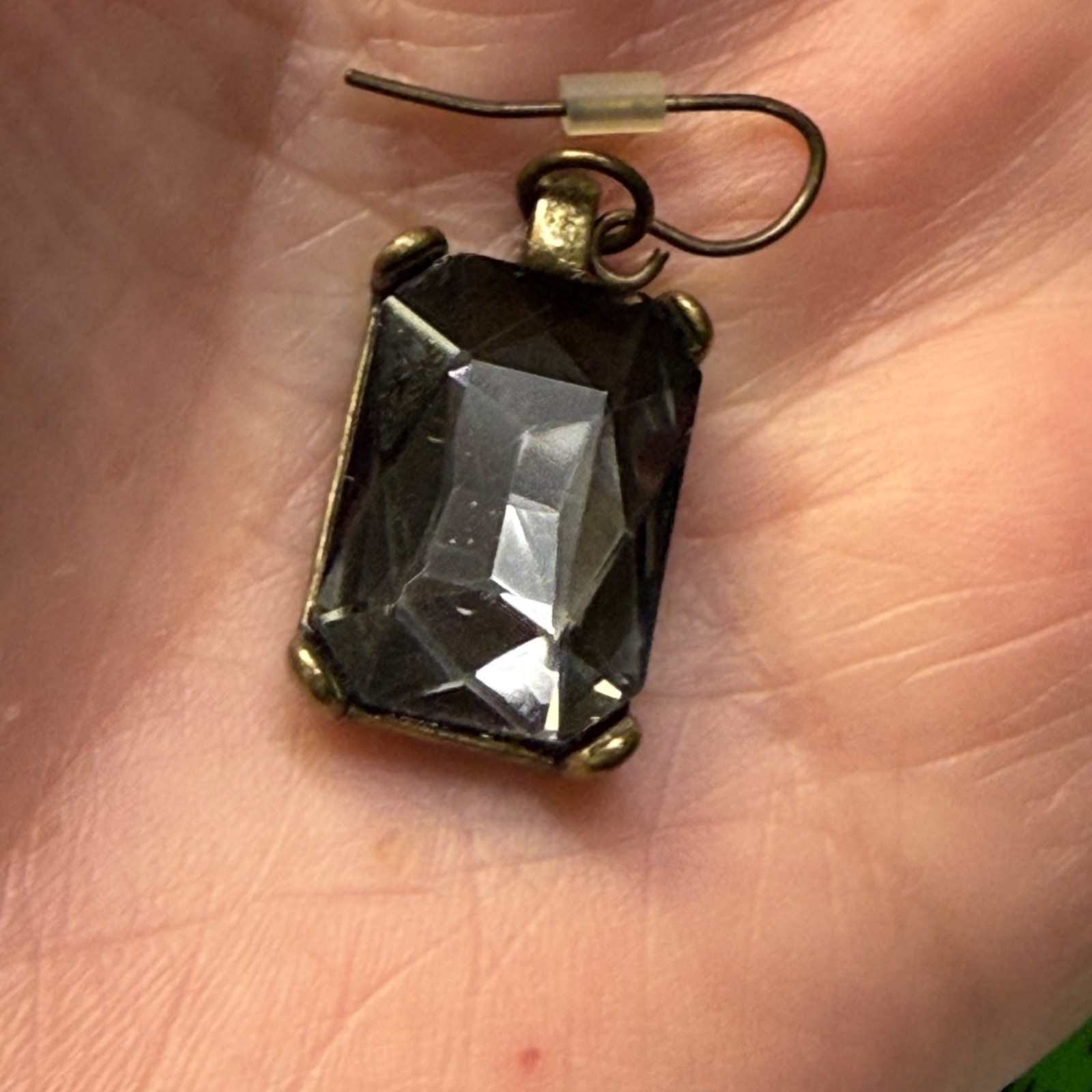 Vintage-Style Black Crystal Rectangular Dangle Ea… - image 16