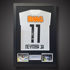 Neymar Jr Hand Signed Santos FC Framed Football Shirt With COA £499