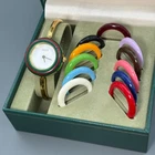 [Near MINT] Gucci Change Bezel 11/12.2 Colors White Gold Dial Watch Box [S size]