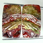 30.60Cts Natural Crazy Lace Agate Cushion Pair Cab Loose Gemstone 14x25x4 mm
