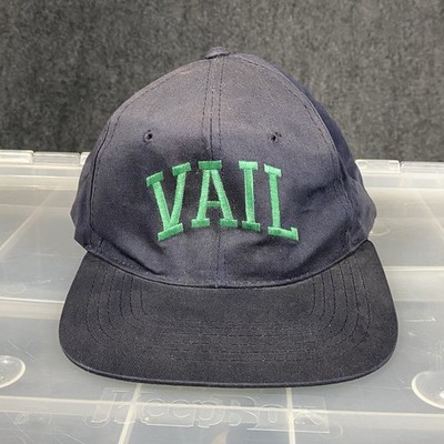 Vintage VAIL Colorado Hat Snapback Cap Faded Navy Blue Adult Size 21st Century