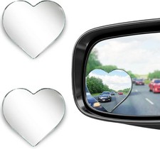2Pcs Heart Shaped Blind Spot Mirrors for Cars, HD Glass Frameless Convex Side Mi