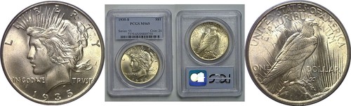 1935-S Peace Dollar PCGS MS-65