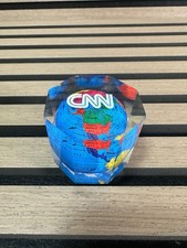 CNN VINTAGE CLEAR LUCITE WORLD GLOBE CNN Rare Octagon shape