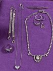 Lot Of Vintage Silver Toned Costume Jewelry.