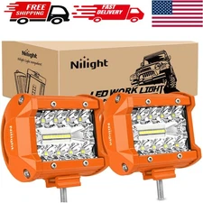 Versatile 4-Inch LED Light Pods with Adjustable Mounting Bracket - 2PC Set