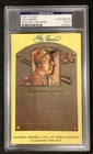 Yogi Berra Signed Gold Plaque Postcard HOF Autograph Yellow Yankees PSA/DNA