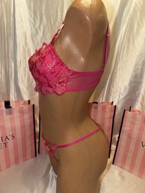 Victoria's Secret Bra Dream Angels Shimmer Heart 38D Thong Large