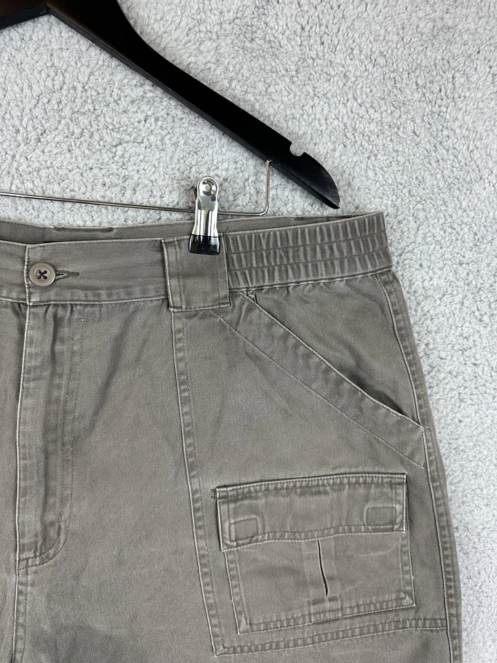 Shorts Croft & Barrow Masculino 40 Bolsos de Carga Cinza Caminhada Ao Ar Livre Casual - Imagem 2 de 4