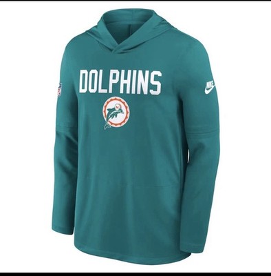 Miami Dolphins Nike Sideline Pass Accuracy Dri-FIT Long Sleeve Hoodie T-Shirt XL