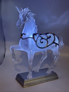 Unicorn Snowglobe Cracker Barrel 12.25” UNICORN Figural Glitter Globe