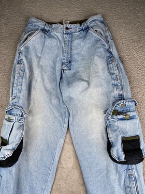 Vintage Kikai Machine Cargo Jeans Mens 32x30 Blue Relaxed Fit
