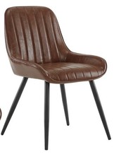 Stylish Faux leather Brown chair For Office, Bedroom Or Dining Room