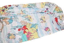H6 Vintage Disney THE LITTLE MERMAID cotton blend Twin Fitted Bed Sheet {Fabric}