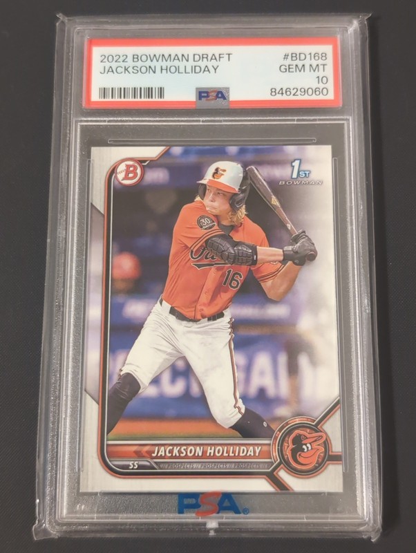 2022 1ST Bowman Draft Jackson Holliday #BD168 Orioles PSA 10 GEM MINT 