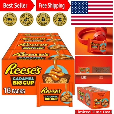 Indulgent Big Cup Caramel Milk Chocolate Peanut Butter Cups - Pack of 16, 22....