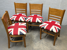 Heavy Duty Industrial Wooden Chair Union Jack Dining Pub Restaurant Kitchen Cafe