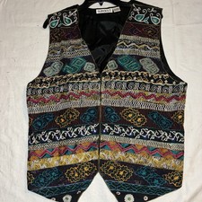 vtg sunbelt Women  s vest size large aztec style embroidery