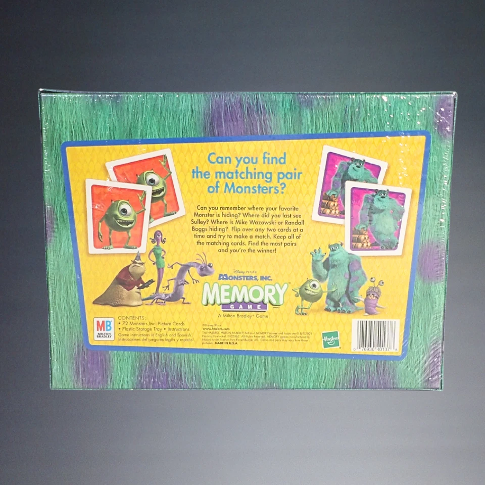 VINTAGE 2001 HASBRO DISNEY PIXAR MONSTERS, INC MEMORY GAME SEALED - Image 2 of 2