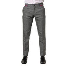 DOLCE & GABBANA Pants Gray Viscose Skinny Men Dress Trouser IT48/W34/M 1200usd