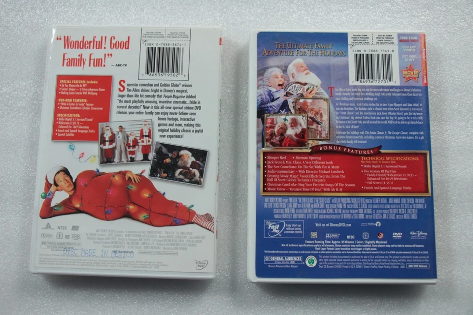 The Santa Clause 1 & 3 DVD Lot Christmas Movie Tim Allen 90s Holiday - Image 2 of 2