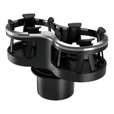 Adjustable Black Dual Cup Holder for Car For Dashboard with ABS Material