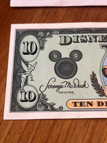 Simba $10 Lion King Disney Dollar 1997 "AA" Series Uncirculated With Envelope - Picture 5 of 10