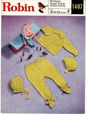 Robin 1407    vintage   knitting pattern   baby