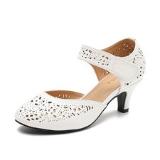 Women's Comfortable Mary Jane Pumps Vintage Cutout Closed Toe Kitten Heels fo...