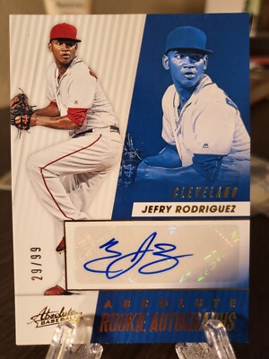 2019 Absolute Rookie Autographs Gold /99 Jefry Rodriguez #ARA-JR Indians