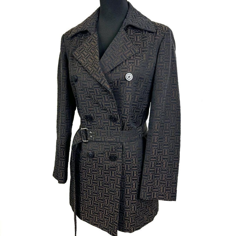 Burberry London Trench Coat Brown Women Size Asian Fit 40 B Logo USED