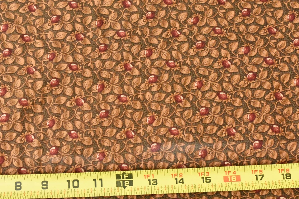 24" Long, Red Brown Calico on Brown/Moda/Kansas Troubles/Wrapped in Paisley,V568 - Image 2 of 4