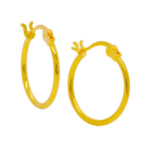 15mm - 925 Sterling Silver Hoop Earrings with French Lock Closure - Picture 4 of 4